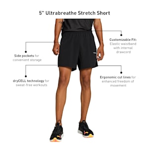 Men's Ultrabreathe 5" Stretch Training Shorts, PUMA Black, extralarge-IND
